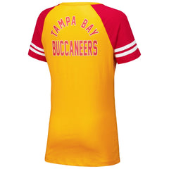 Tampa Bay Buccaneers New Era Women's Throwback Lace-Up Raglan T-Shirt - Orange on sale
