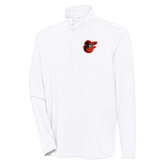 Baltimore Orioles Antigua Hunk Quarter-Zip Pullover Top - White