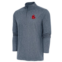 Boston Red Sox Antigua Hunk Quarter-Zip Pullover Top - Heather Navy