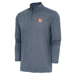 Houston Astros Antigua Hunk Quarter-Zip Pullover Top - Heather Navy