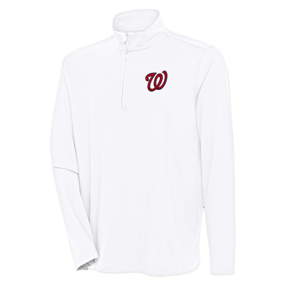 Washington Nationals Antigua Hunk Quarter-Zip Pullover Top - White