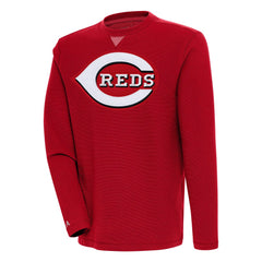 Cincinnati Reds Antigua Flier Bunker Pullover Sweatshirt - Red