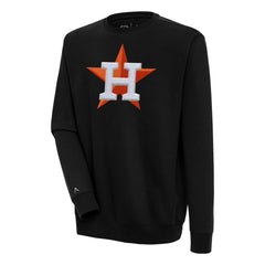 Houston Astros Antigua Victory Crewneck Chenille Pullover Sweatshirt - Black