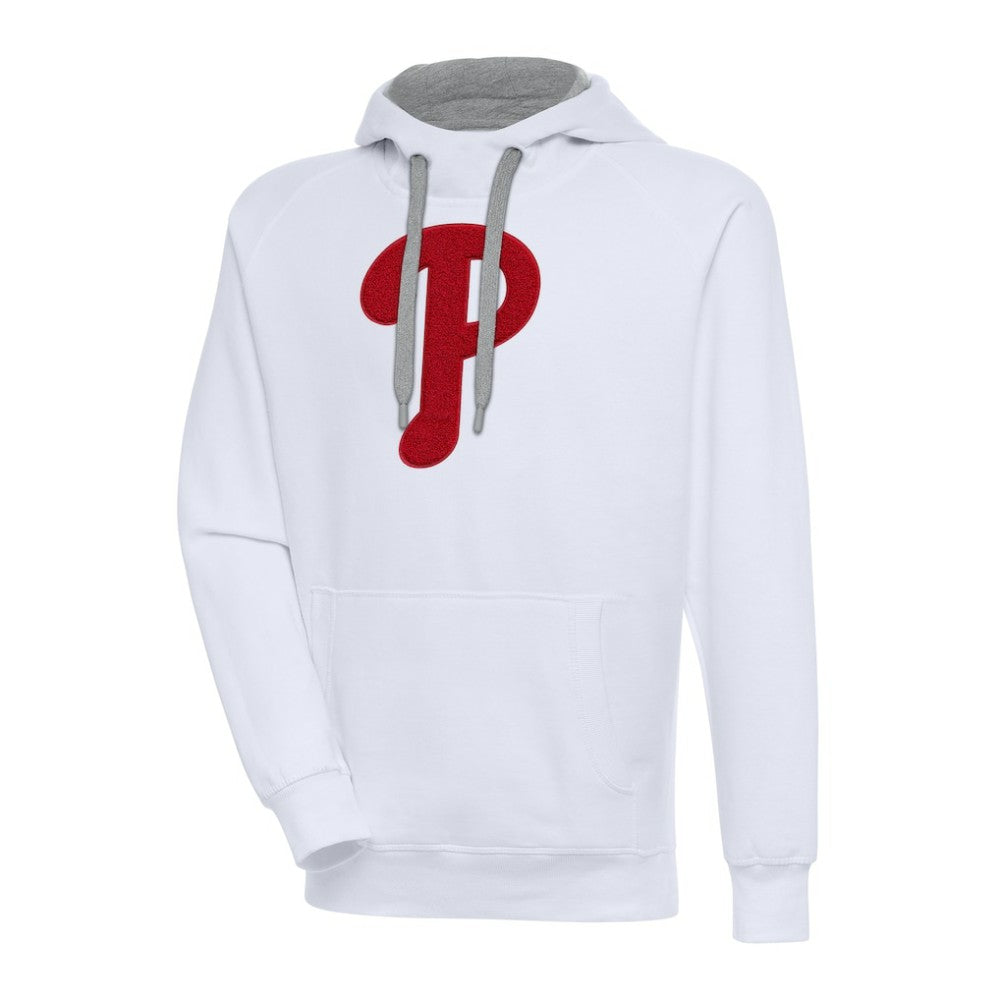 Philadelphia Phillies Antigua Victory Chenille Pullover Hoodie - White