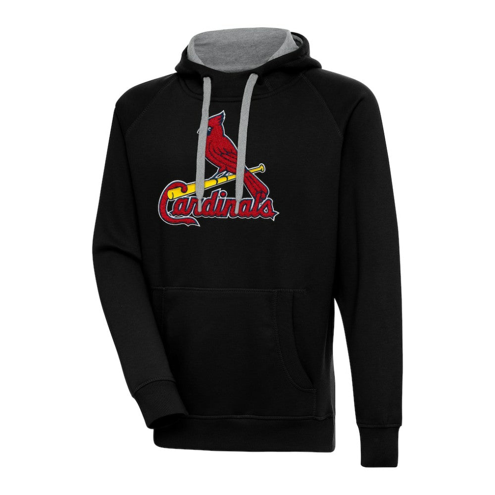 St. Louis Cardinals Antigua Victory Chenille Pullover Hoodie - Black