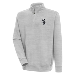 Chicago White Sox Antigua Victory Quarter-Zip Pullover Top - Heather Gray