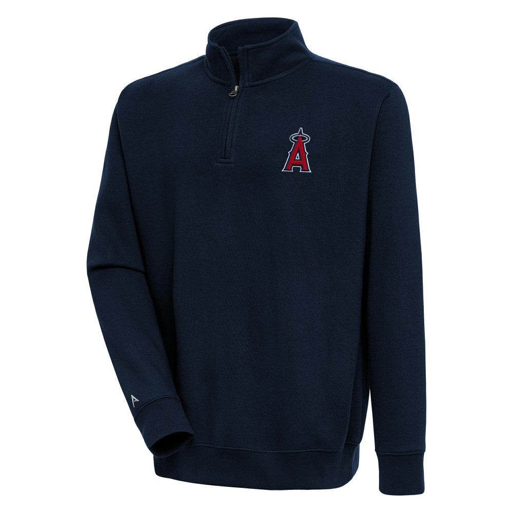 Los Angeles Angels Antigua Victory Quarter-Zip Pullover Top - Navy