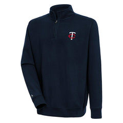 Minnesota Twins Antigua Victory Quarter-Zip Pullover Top - Navy