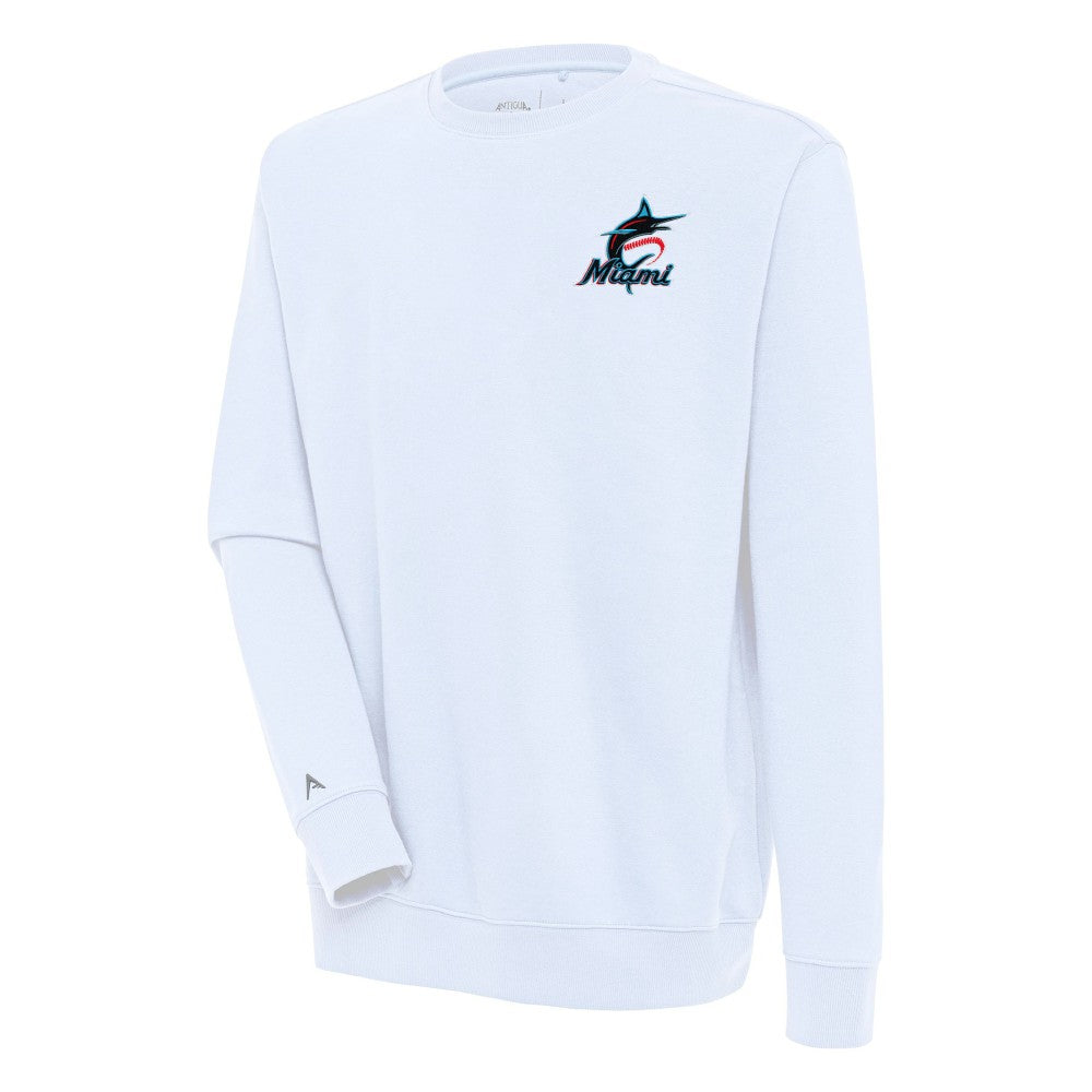 Miami Marlins Antigua Victory Pullover Sweatshirt - White
