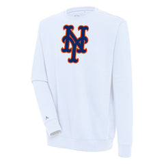New York Mets Antigua Victory Pullover Sweatshirt - White