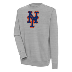 New York Mets Antigua Victory Pullover Sweatshirt - Heather Gray