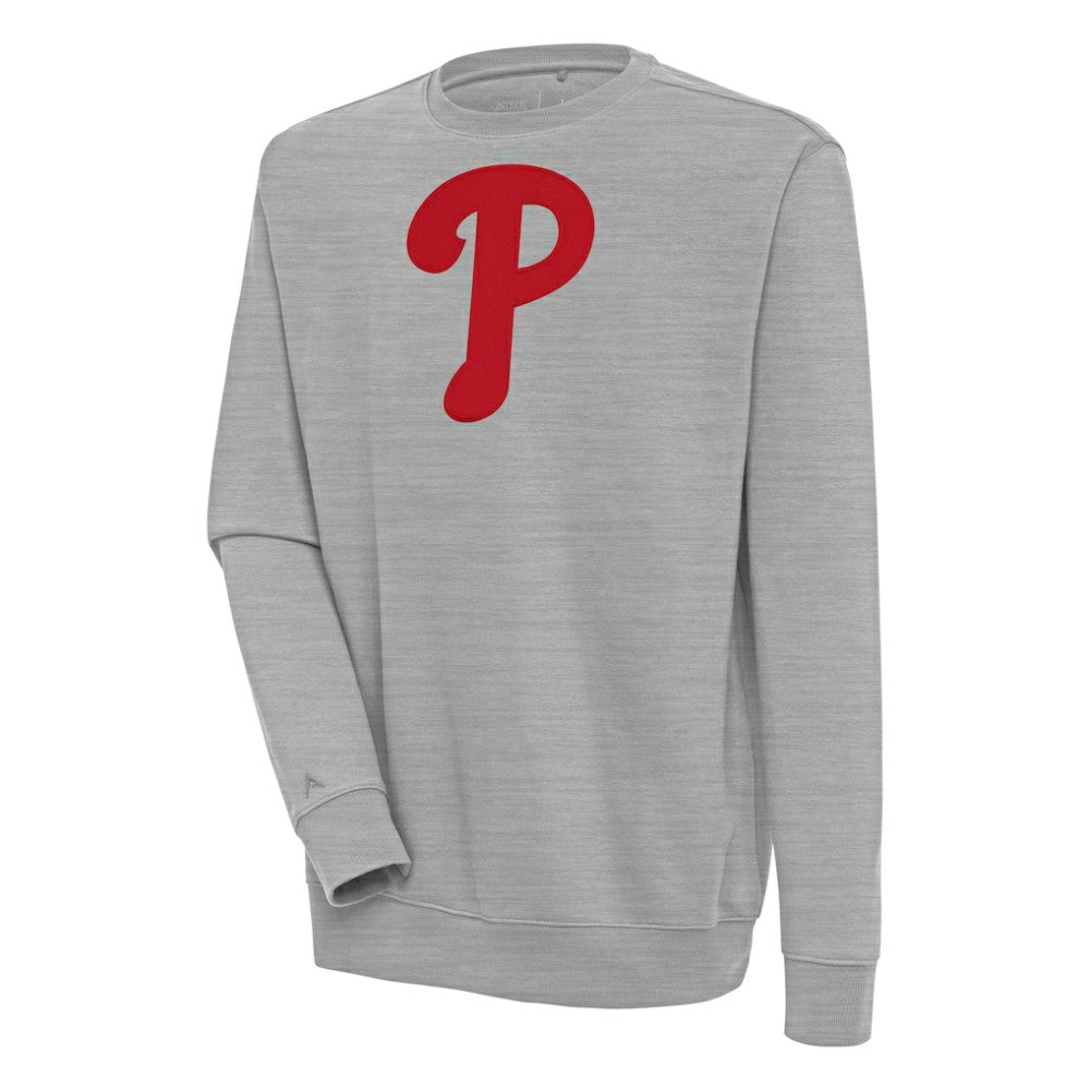 Philadelphia Phillies Antigua Victory Pullover Sweatshirt - Heather Gray