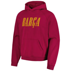 Barcelona Team Oversized Raglan Pullover Hoodie - Red discount