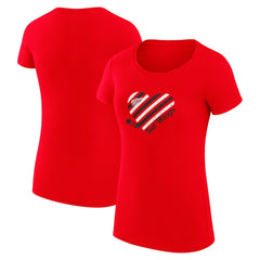 Detroit Red Wings G-III 4Her by Carl Banks Women's Super-Slim Fit Lightweight Heart T-Shirt Red