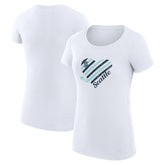 Seattle Kraken G-III 4Her by Carl Banks Women's Super-Slim Fit Lightweight Heart T-Shirt White