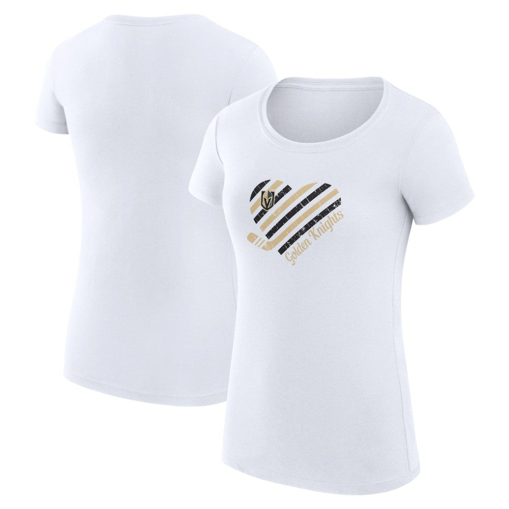Vegas Golden Knights G-III 4Her by Carl Banks Women's Super-Slim Fit Lightweight Heart T-Shirt White