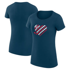Montreal Canadiens G-III 4Her by Carl Banks Women's Super-Slim Fit Lightweight Heart T-Shirt Navy