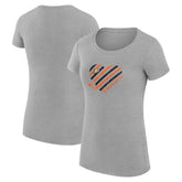 Anaheim Ducks G-III 4Her by Carl Banks Women's Super-Slim Fit Lightweight Heart T-Shirt Heather Gray