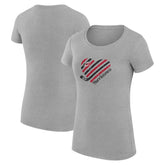 Carolina Hurricanes G-III 4Her by Carl Banks Women's Super-Slim Fit Lightweight Heart T-Shirt Heather Gray