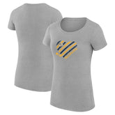 Nashville Predators G-III 4Her by Carl Banks Women's Super-Slim Fit Lightweight Heart T-Shirt Heather Gray