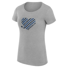 St. Louis Blues G-III 4Her by Carl Banks Women's Super-Slim Fit Lightweight Heart T-Shirt Heather Gray