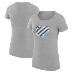 Tampa Bay Lightning G-III 4Her by Carl Banks Women's Super-Slim Fit Lightweight Heart T-Shirt Heather Gray