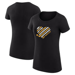 Boston Bruins G-III 4Her by Carl Banks Women's Super-Slim Fit Lightweight Heart T-Shirt Black