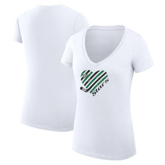 Dallas Stars G-III 4Her by Carl Banks Women's Super-Slim Fit Lightweight Heart V-Neck T-Shirt White
