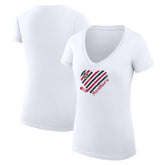 Florida Panthers G-III 4Her by Carl Banks Women's Super-Slim Fit Lightweight Heart V-Neck T-Shirt White