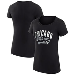 Chicago White Sox G-III 4Her by Carl Banks Women's Super-Slim Fit Lightweight Filigree Team T-Shirt - Black