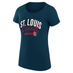 St. Louis Cardinals G-III 4Her by Carl Banks Women's Super-Slim Fit Lightweight Filigree Team T-Shirt - Navy