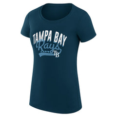 Tampa Bay Rays G-III 4Her by Carl Banks Women's Super-Slim Fit Lightweight Filigree Team T-Shirt - Navy