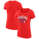 Philadelphia Phillies G-III 4Her by Carl Banks Women's Super-Slim Fit Lightweight Filigree Team T-Shirt - Red