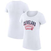 Cleveland Guardians G-III 4Her by Carl Banks Women's Super-Slim Fit Lightweight Filigree Team T-Shirt - White