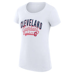 Cleveland Guardians G-III 4Her by Carl Banks Women's Super-Slim Fit Lightweight Filigree Team T-Shirt - White