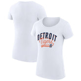 Detroit Tigers G-III 4Her by Carl Banks Women's Super-Slim Fit Lightweight Filigree Team T-Shirt - White