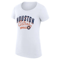 Houston Astros G-III 4Her by Carl Banks Women's Super-Slim Fit Lightweight Filigree Team T-Shirt - White