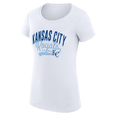 Kansas City Royals G-III 4Her by Carl Banks Women's Super-Slim Fit Lightweight Filigree Team T-Shirt - White