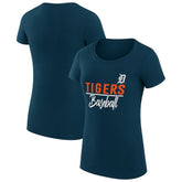 Detroit Tigers G-III 4Her by Carl Banks Women's Super-Slim Fit Lightweight Team Graphic T-Shirt - Navy