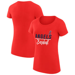 Los Angeles Angels G-III 4Her by Carl Banks Women's Super-Slim Fit Lightweight Team Graphic T-Shirt - Red