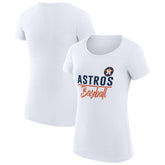Houston Astros G-III 4Her by Carl Banks Women's Super-Slim Fit Lightweight Team Graphic T-Shirt - White