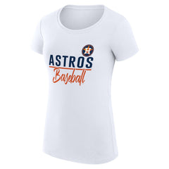 Houston Astros G-III 4Her by Carl Banks Women's Super-Slim Fit Lightweight Team Graphic T-Shirt - White