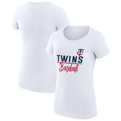 Minnesota Twins G-III 4Her by Carl Banks Women's Super-Slim Fit Lightweight Team Graphic T-Shirt - White