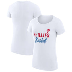 Philadelphia Phillies G-III 4Her by Carl Banks Women's Super-Slim Fit Lightweight Team Graphic T-Shirt - White