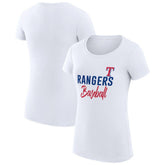 Texas Rangers G-III 4Her by Carl Banks Women's Super-Slim Fit Lightweight Team Graphic T-Shirt - White