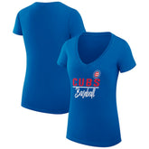 Chicago Cubs G-III 4Her by Carl Banks Women's Super-Slim Fit Lightweight Team Graphic V-Neck T-Shirt - Royal