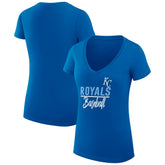 Kansas City Royals G-III 4Her by Carl Banks Women's Super-Slim Fit Lightweight Team Graphic V-Neck T-Shirt - Royal