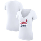 St. Louis Cardinals G-III 4Her by Carl Banks Women's Super-Slim Fit Lightweight Team Graphic V-Neck T-Shirt - White