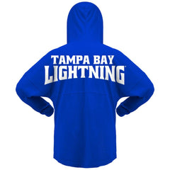 Tampa Bay Lightning Fanatics Women's Jersey Lace-Up V-Neck Long Sleeve Hoodie T-Shirt Blue