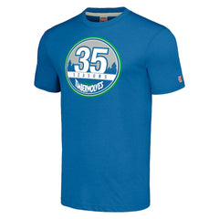 Minnesota Timberwolves Homage Unisex 35th Anniversary Hardwood Classics 35 Seasons Tri-Blend T-Shirt - Royal for sale